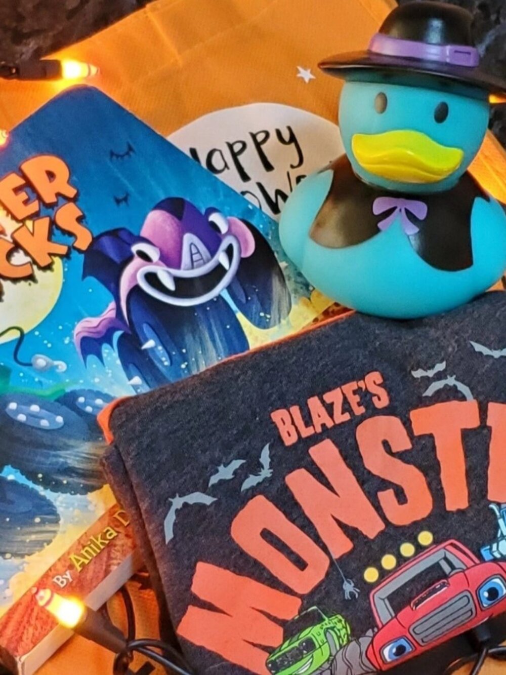 Halloween Gift Bag for Baby Boys Blaze's Monster Mash Tee, Size 6 mos, Book, etc